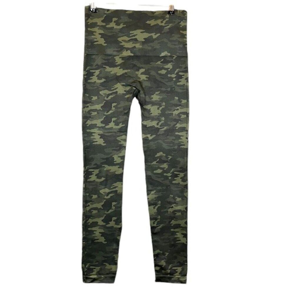 SPANX Look At Me Now Leggings Green Camo High waist Size‎ Large